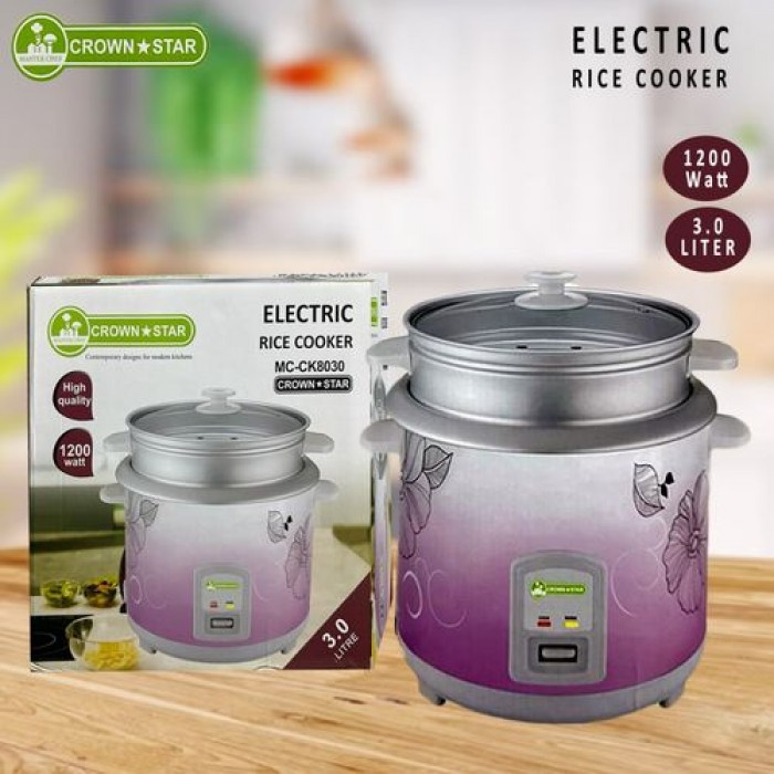 Crown Star Electric Rice Cooker-3Ltrs